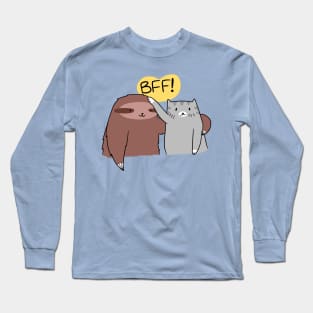 BFF! Sloth and Cat Long Sleeve T-Shirt